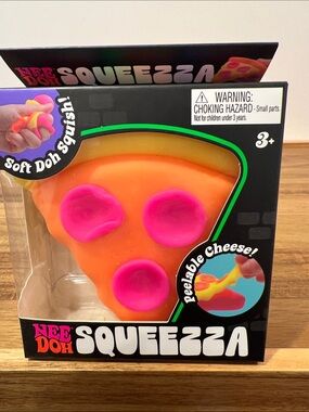🍕 The NeeDoh Squeeza Pizza Squishy-Orange, Yellow & Pink